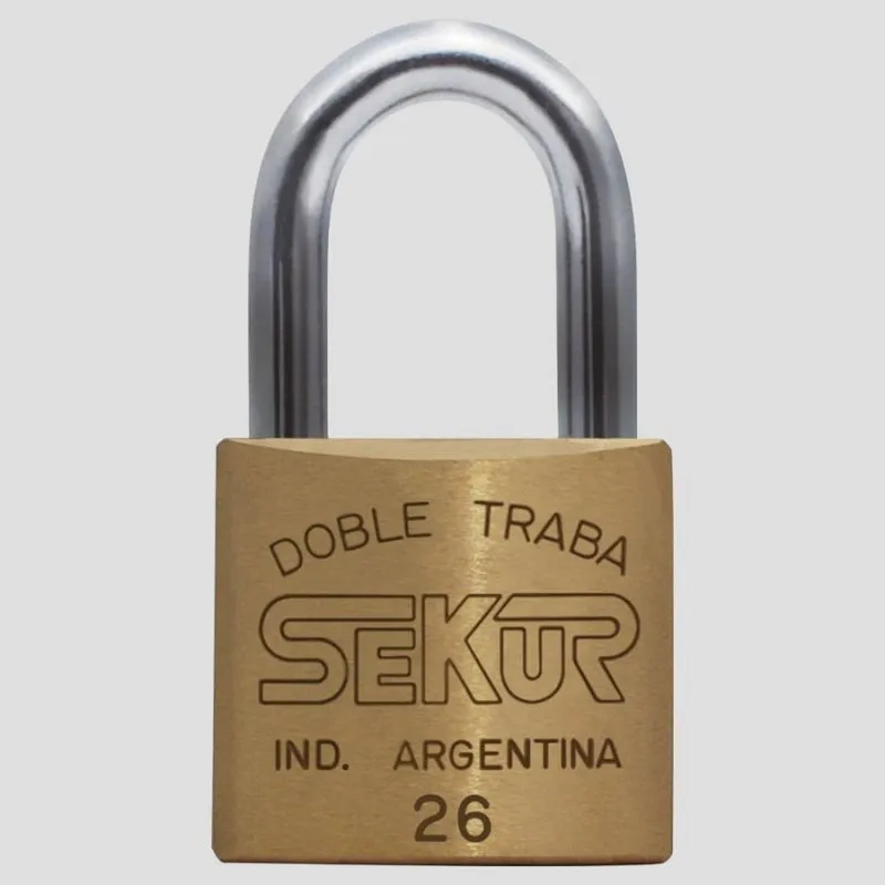 CANDADO 26 MM ARCO CORTO DOBLE TRABA SEKUR