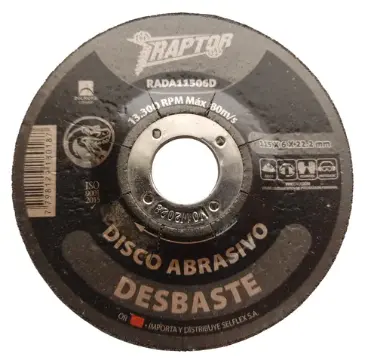 DISCO ABRASIVO PARA DESBASTE 180 x 6.0mm RAPTOR 